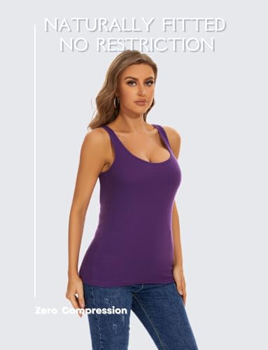 RASPBERRY PUDDING Cotton Ribbed Tank Tops for Women Slim Fit Scoop Neck3
