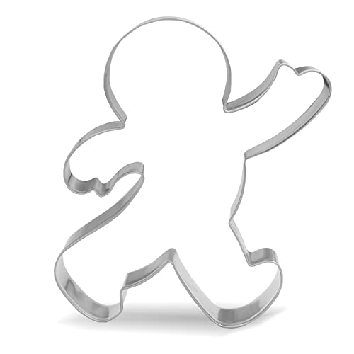 gingerman cookie cutter - 4.2 inch Christmas Waving Gingerbread Man Cookie Cutter - Stainless Steel