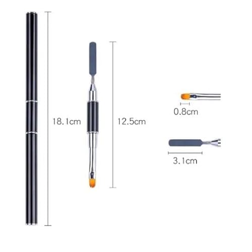 Pincel Espátula, 2 in 1, Unhas, Polygel, Ponta Dupla, Profissional, Acrigel, F1, Alongamentos de Unh