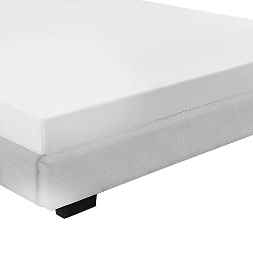 Corium Kunstlederbett Bettgestell mit Lattenrost 180x200 cm Bett inkl. Lattenrahmen Doppelbett Ehebett Weiß