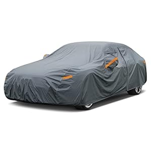 GUNHYI 16 Layers Car Cover Waterproof All Weather, Heavy Duty Full Exterior Cover Universal Fit Sedan Toyota Corolla/Prius, Honda Civic, vw Jetta, Kia Forte, Nissan Sentra, Hyundai Elantra etc.