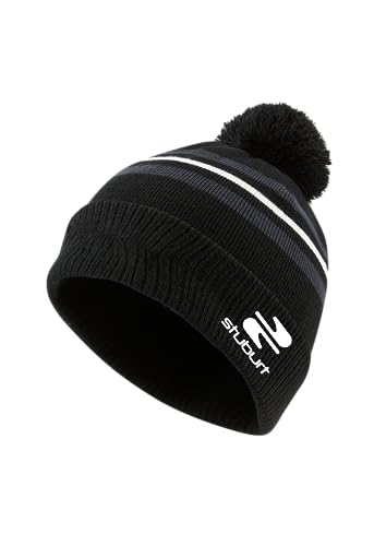 Stuburt Herren Edle warme Herbst Winter Bommelmütze Beanie Mütze, Schwarz, Einheitsgröße