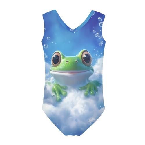 Image of Girls Fashion Print One Piece Swimsuit Bathing Suit Gymnastic Leotard for Kids, 5-14 Years