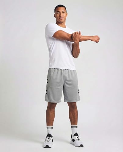 Image of Real Essentials 5 Pack: Men's 9 inch Mesh Shorts - Athletic Gym, Workout, Basketball, Running, Casual Lounge Activewear Pockets