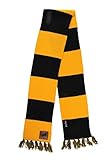 Harry Potter House Themed Patch Striped Scarf, Lightweight and Reversible - Hufflepuff