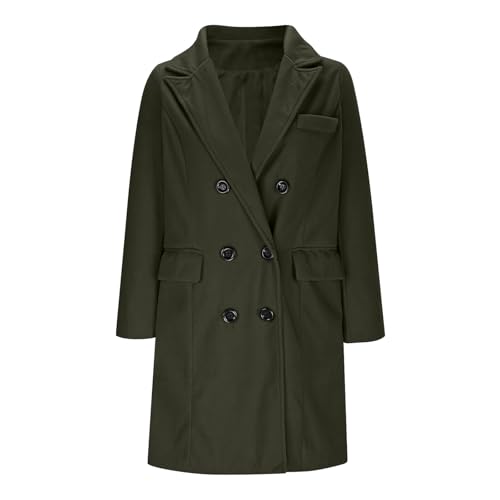 Womens Double Breasted Coats Lapel Collar Pea Coat Winter Slim Fit Jackets Trench Coat Outwear Winter Warm Overcoats4