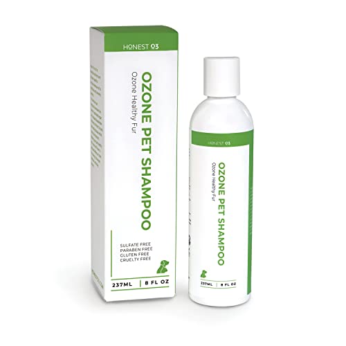 Honest O3 Pet Shampoo | Ozone Oil Infused Pet Shampoo | Natural Cleanser for Animal Skin and Fur | Ozonated Wash for Dogs & Cats | 8 Ounces