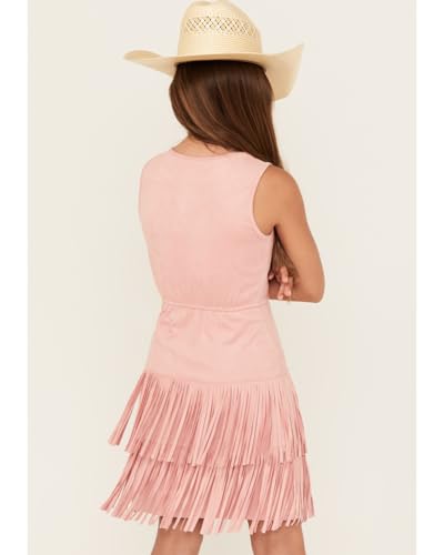 Shyanne Girls' Faux Suede Fringe Dress - T59794LJPB-PNK X- US Pink4