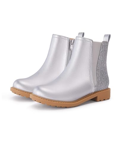 Coutgo Girls Glitter Ankle Boots Side Zipper Comfortable Chelsea Dress Booties For Toddler/Little Kid/Big Kids cover