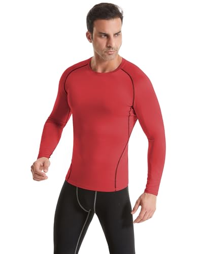 5,6 Pack Men's Compression Shirts Long Sleeve Rash Guard Workout Undershirt Base Layer Athletic Shirt3