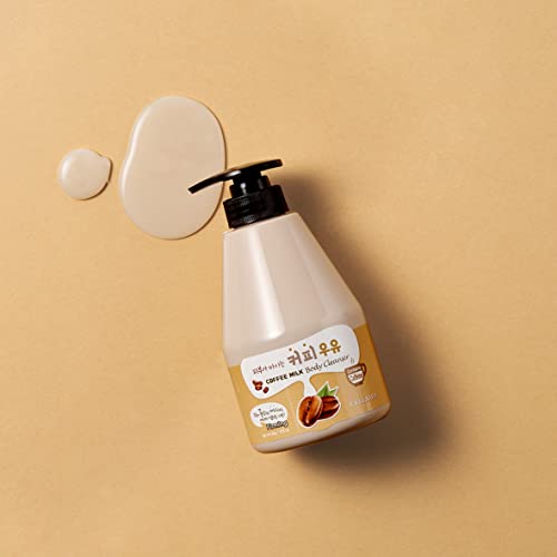 Image of Kwailnara Coffee Milk Body Wash (19.75 Fl Oz) - Korean Body Cleanser for Energized Skin | Milk Protein, Royal Jelly & Antioxidant Coffee Extract | Paraben-Free with Gentle Bubbles