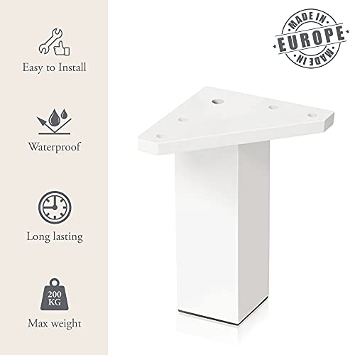 Kukicu Gambe per Mobili Bianche - Set di 4 Gambe