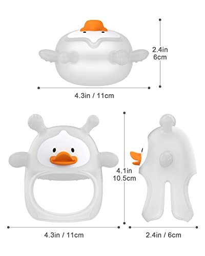 Image of Teething Toys for Babies 0-6 Months, Never Drop Silicone Baby Teether, Hand Pacifier for Sucking, Soothing Pain Relief, Chew Toy, Teething Mitten for Newborn - Transparent