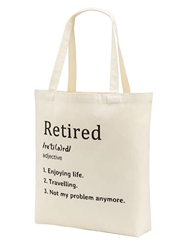 Retirement Gifts for Women - White Canvas Tote Bag with Pocket, Happy Retirement Gift for Coworker, Nurses, Mom, Teacher Appreciation Gift2