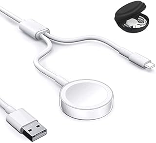 Watch Charger 2 in 1 Charging Cable, Portable Charger, Compatible with Apple Watch and iWatch 7/SE/6/5/4/3/2/1 & Phone 13/12/11/Pro/Max/XR/XS/XS Max/X&Pad Serieswith Travel Case)