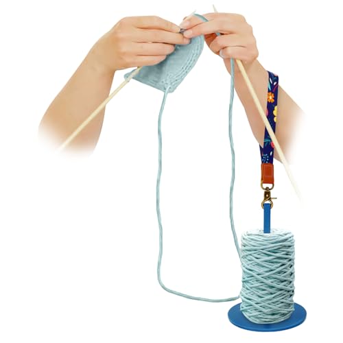 Dasonwin Portable Wrist Yarn Holder,Blue Crochet Holder,Plastic Hanging Yarn Holder for Crocheting,Perfect for Travel and on-The-go Crocheting,Knitting Gift for Craft Lovers.…