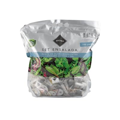 Aceite de Oliva Virgen Extra, Set Ensalada y Vinagre de Vino - Monodosis - 240/100/144 Unidades - Ideal para Hostelería (1 BOLSA, Set Ensalada 100 Und.)