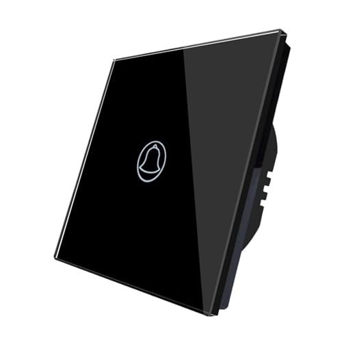 Interrupteur de sonnette tactile luxe en cristal noir 250V étanche pour architecture contemporaine