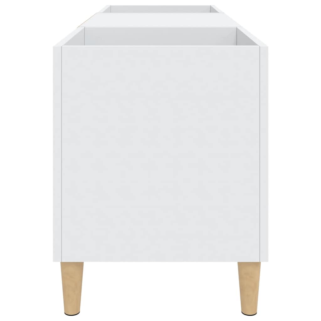 Générique Mobile a dischi bianco 121 x 38 x 48 cm in legno di ingegneria, mobile portaoggetti in vinile con piano robusto per giradisco, spazioso spazio per organizzare la tua collezione, piedi