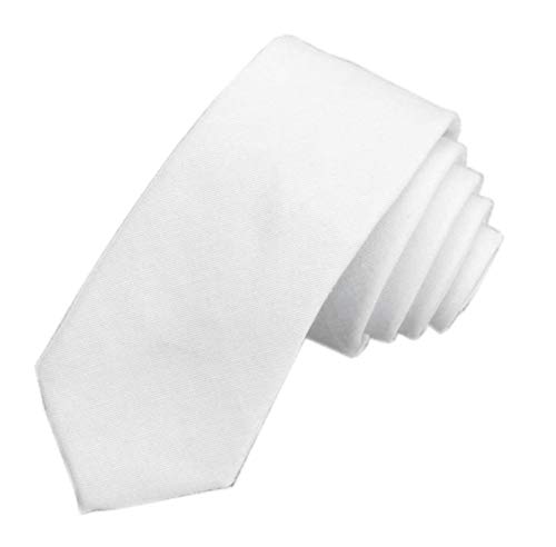 Men Solid White Linen Cotton Ties Spring Woven Awesome Formal Necktie Gift