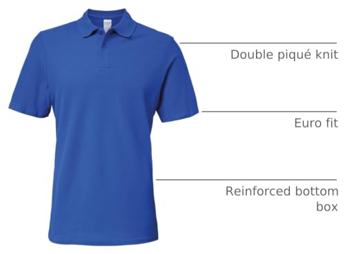Gildan 64800 Softstyle Polo para Hombre Doble Piqué - Royal - M miniatura 2