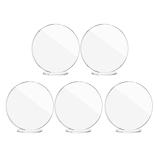 BUBEFSKD Tarjetas De Lugar Acrílicas Transparentes con Soportes Números En Nombre Invitado para Fiesta Boda Cena Lugar Transparente 5 Uds.