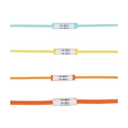 Panduit LabelCore Cable ID Sleeve, Aqua, 2 in L x 2-1/4 in W, Flexible PVC (Pack of 100)