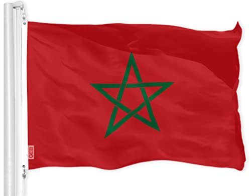 G128 Morocco Moroccan Flag | 3X5 Ft | Liteweave Pro Series Printed 150D Polyester | Country Flag, Indoor/Outdoor, Vibrant Colors, Brass Grommets, Thicker And More Durable Than 100D 75D Polyester #TOP28