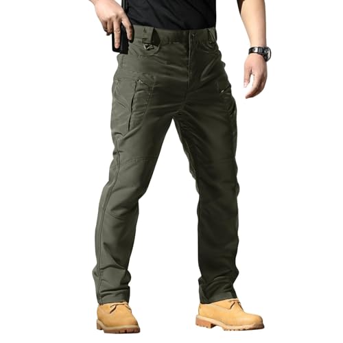 Duaicnvow Pantalones Tácticos de Senderismo para Hombre UK Pantalones de Trabajo Impermeables de Camuflaje Pantalones de Combate de Carga Ligeros Rip-Stop con Multibolsillo para Caminata, Senderismo