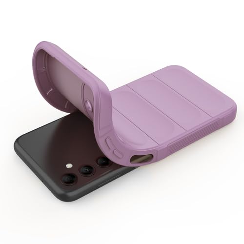 Image of amazon basics Mobile Cover for Samsung Galaxy A25 5G | Full Camera Protection | Liquid Silicon Case | Flexible Bumper Case for Samsung Galaxy A25 5G (Purple)