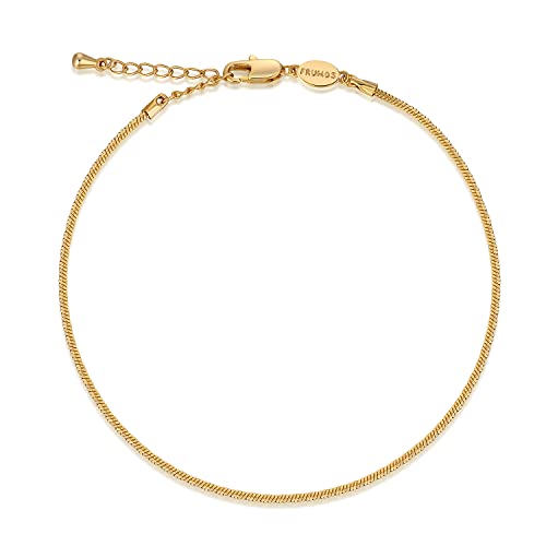 Image of FRUMOS Dainty Layering Bracelets for Women 18 k Gold Plated Fashion Adjustable Chunky Cuban Paperclip Link Chain Bracelets Jewelry for Women Gift