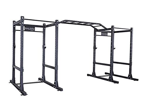 Body Solid (SPR1000DB) Pro ClubLine Double SPR1000 Power Cage Racks with Monkey Bars, Multi-Functional Workout Squat Rack Cages for Squats, Weight Lifting, Strength Training Comercial and Home Gym Use