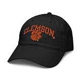 Elite Authentics Clemson Tigers Arch Over Officially Licensed Adjustable Baseball Hat, Black, One Size