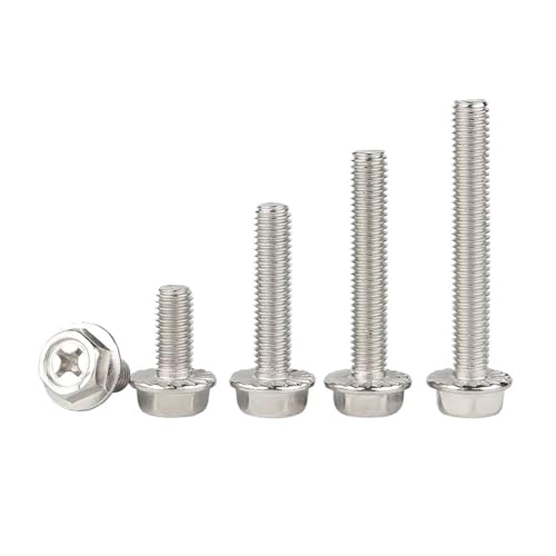 Vis à embase M6 18mm : lot de 100 boulons hexagonaux extérieurs crantés pour bricolage durable