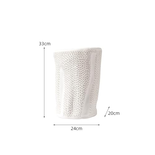 Vase en grès blanc texture mate imperméable ornements de porche