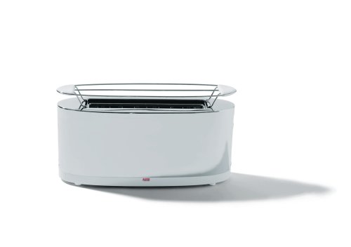 Alessi SG68 W Design Toaster mit Brötchenaufsatz, aus Edelstahl und PC, weiß – Bild 3