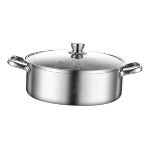 BESTonZON 不??加厚両手鴛鴦鍋 卓上用ステンレス製仕切り鍋 均一加熱で時短調理可能 大容量パーティー対応多機能ホットポット