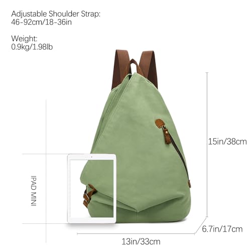 Image of KL928 Canvas Vintage Backpack - Large Casual Daypack Outdoor Travel Rucksack Hiking Backpacks for Men Women