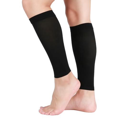 Image of Lin Performance 20-30 mmHg Medical Calf Compression Sleeve for Women and Men Lightweight Footless Socks for Travel Flight Daily Comfort