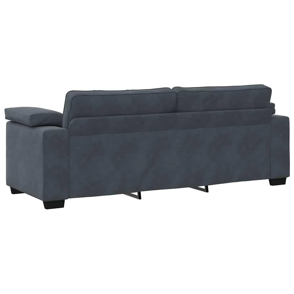 Homgoday Sofá de 3 plazas de Terciopelo Gris Oscuro 178 cm Sofá Moderno para Sala de Estar/Dormitorio/Oficina, Fácil Montaje Sofá Pequeño