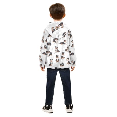 CHIFIGNO Cartoon Dogs Boys Polar Fleece Lined Winter Jackets, Boys Fleece Jacket with Hooded 3T4
