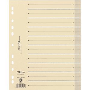 Pagna 15 x Trennblätter A4 2-farbig mit Perforation 10 Stück farbig Sortiert