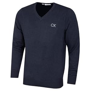 Calvin Klein Marine V-Ausschnitt Herren Strickpullover
