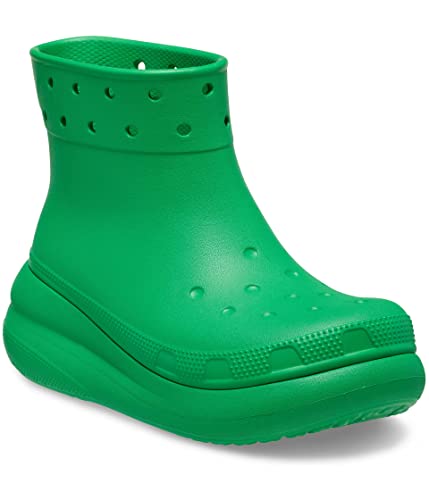 Crocs Unisex Crush Platform Rain Boots – Waterproof Thermoplastic (EVA) Construction – Pull-on Style Grass Green Men's 3, Women's 5 Medium