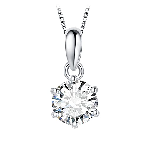 JewelryPalace 0.5ct Classique Moissanite Pendentif Taille Rond Solitaire Argent 925 Femme, Or Blanc...