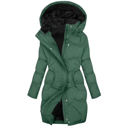 Eauptffy Jacke Damen Winter Warme Langjacke Slim Fit Warme Parka Freizeit-Baumwolljacke Outdooroutfit