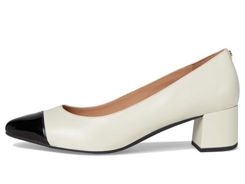 Cole Haan Women's The Go-to Block Heel Pump 45MM, Ivory/Black LTR, 84