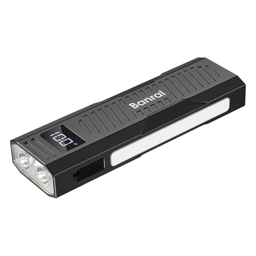 Image of Banral Rechargeable EDC Flashlight, 1100 High Lumens Small Powerful LED Flashlights, Mini Magnetic Flat Pocket Flash Light with COB Work Light for Camping, Car, Hiking, Emergency, Home (1, Black)