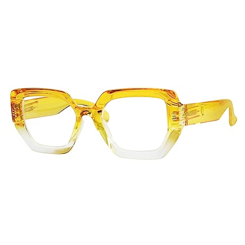 Eyekepper Large Frame Reading Glasses for Women - Fashionable Readers - Yellow +0.75