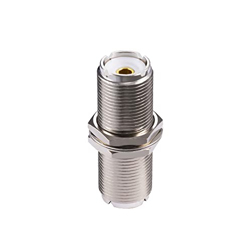 SO239 conector UHF hembra a UHF hembra con montaje de mamparo para adaptador PL259 coaxial 4